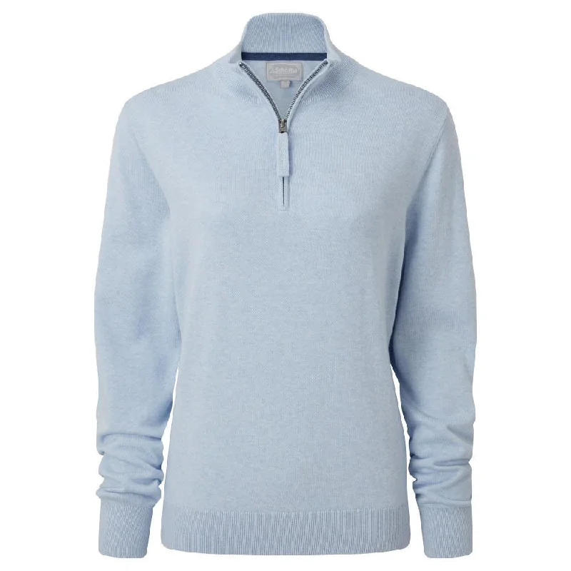 Schoffel Polperro Pima 1/4 Zip Ladies Jumper - Pale Blue Layered Multi-layer Single Layer Schoffel Polperro Pima 1/4 Zip Ladies Jumper - Pale Blue Layered Multi-layer Single Layer