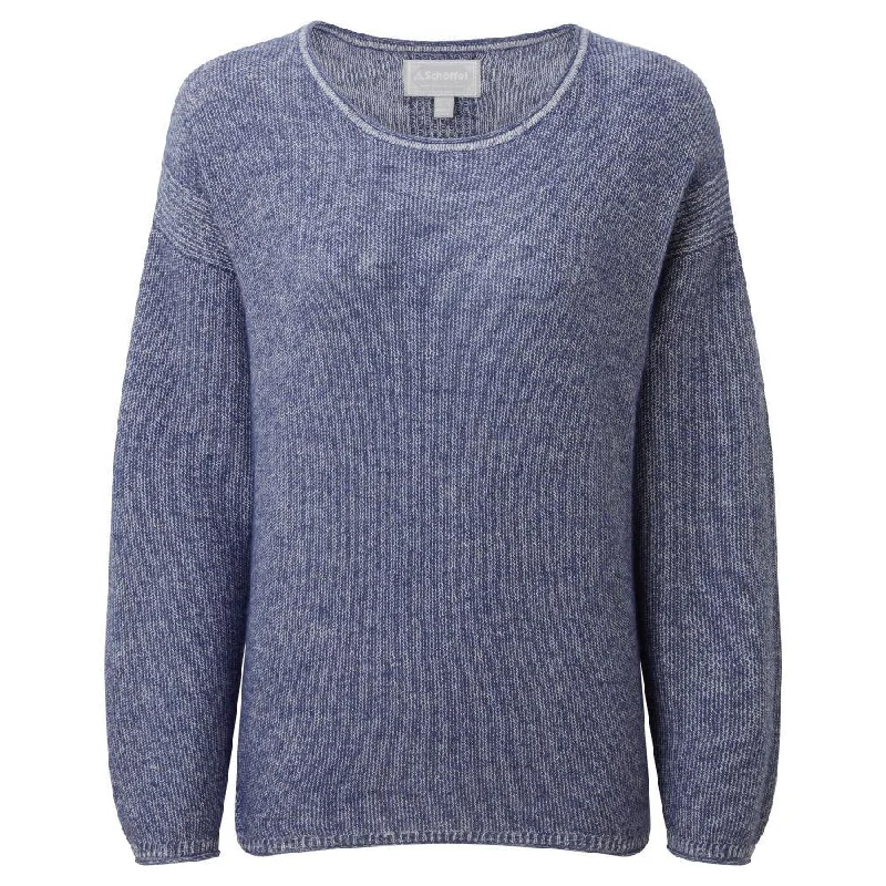 Schoffel Polzeath Alpaca Merino Ladies Jumper - French Navy Fleece Fabric Down Fabric Feather Fabric