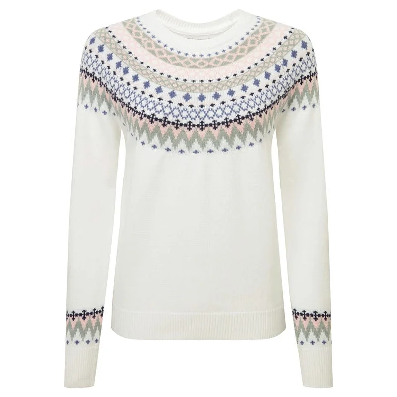 Schoffel Shetland Fairisle Ladies Jumper - Blush/Arctic Fairisle Stylish Fashionable Trendy Schoffel Shetland Fairisle Ladies Jumper - Blush/Arctic Fairisle Stylish Fashionable Trendy