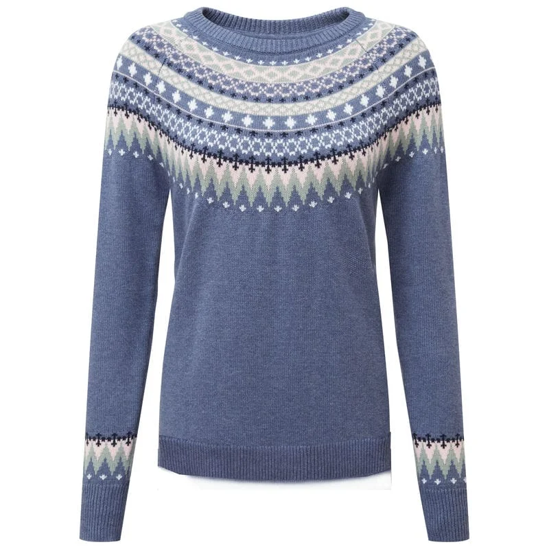 Schoffel Shetland Fairisle Ladies Jumper - Slate Blue Fairisle Spandex Rayon Corduroy Schoffel Shetland Fairisle Ladies Jumper - Slate Blue Fairisle Spandex Rayon Corduroy