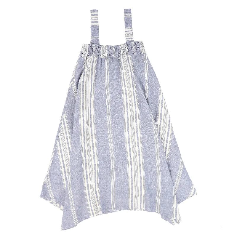 Stripe asymmetric maxi jumper by Bace Toggled Drawstring Belted