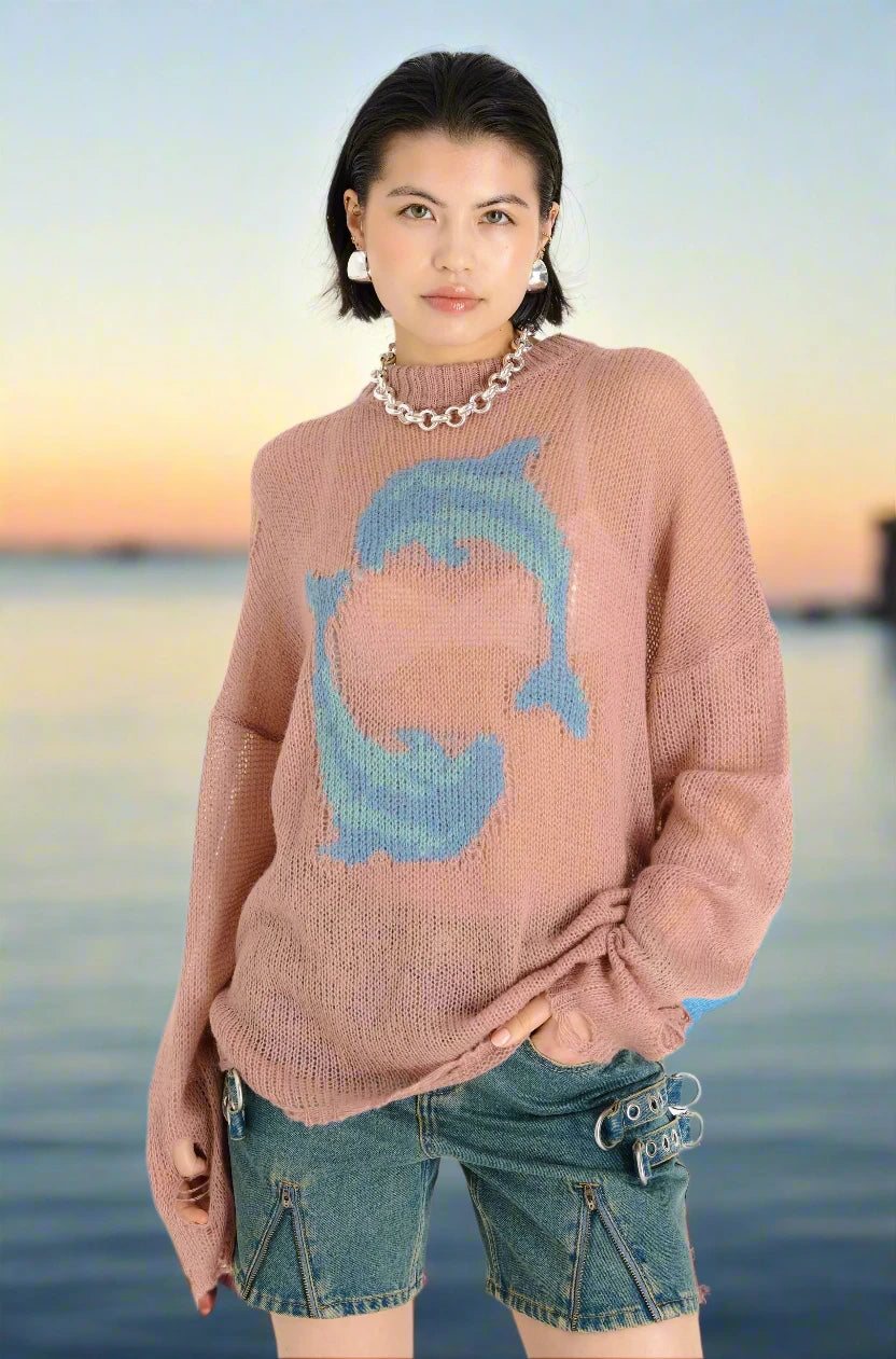 The Ragged Priest Aqua Knit Jumper Silk Blend Satin Velvet