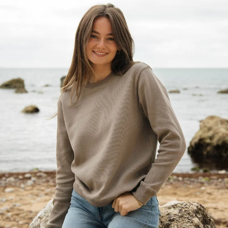 Women's Waffle Knit Jumper Handmade Hand-knitted Hand-woven