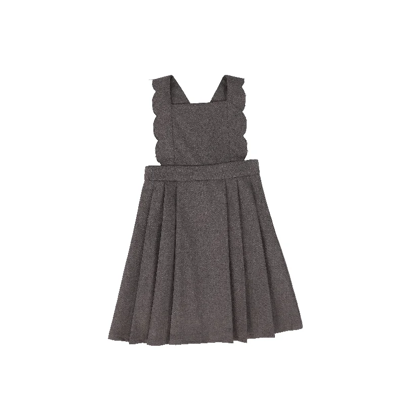 Wool scallop charcoal pleated jumper by Bace Mesh Fabric Canvas Fabric Denim Fabric