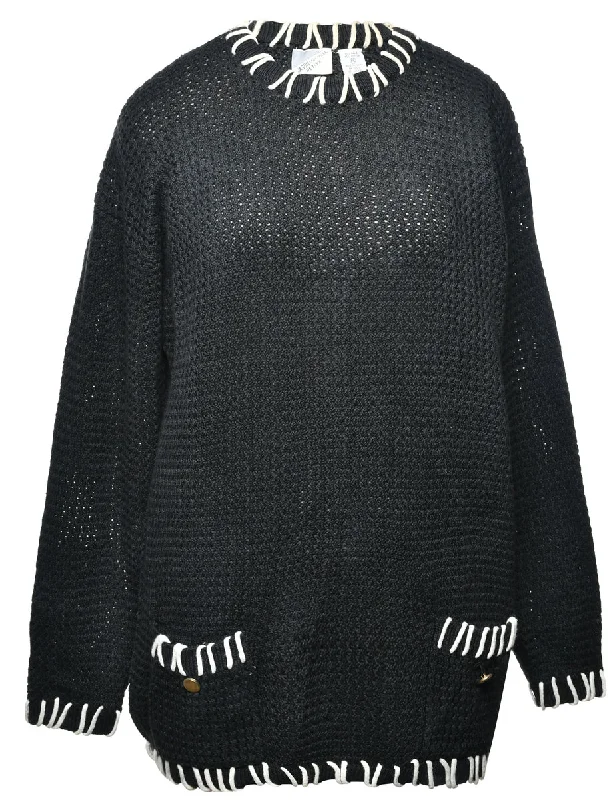 Black Petites Jumper - L Tailored Straight A-Line