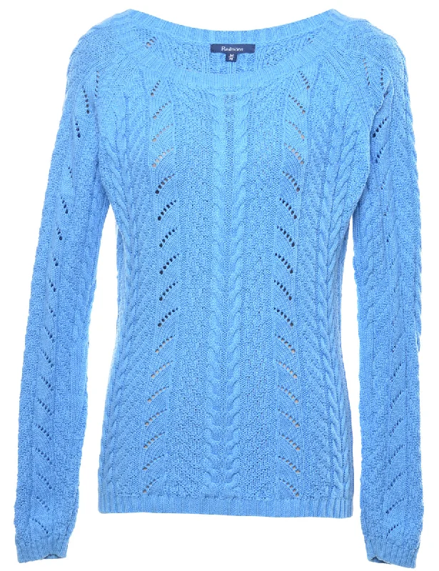 Cable Knit Jumper - M Houndstooth Herringbone Solid