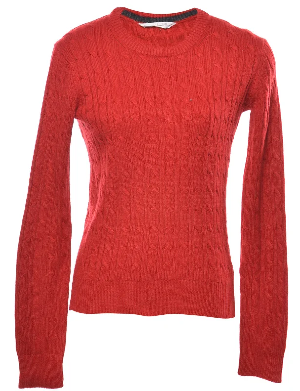 Cable Knit Jumper - S Hooded Caped Shawl Collar