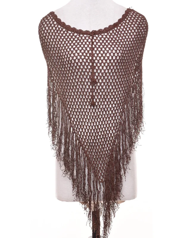 Crochet Summer Knit Crochet Jumper - M Spandex Blend Rayon Blend Denim Blend