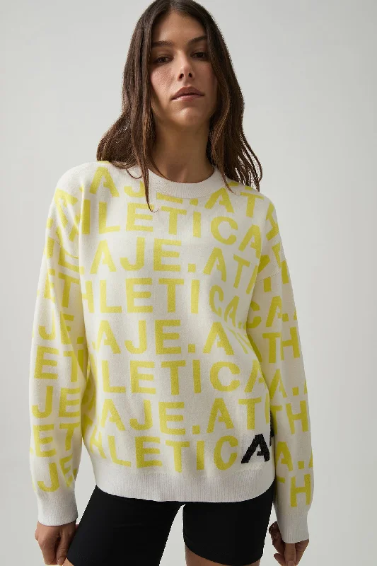 Logo Knit Crew Jumper 417 Toggled Drawstring Belted