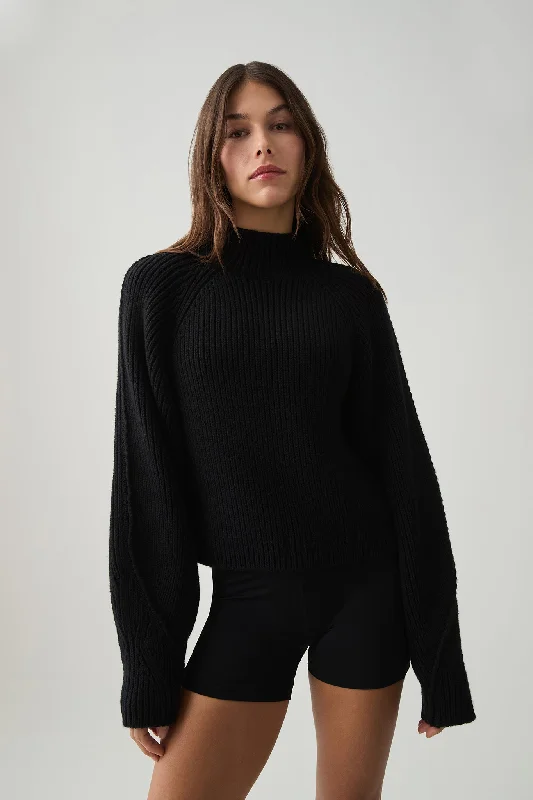 Raglan Knitted Jumper 457 Fleece Fabric Down Fabric Feather Fabric