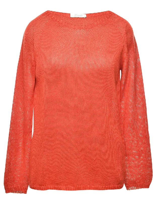 Terracotta Jumper - L Toggled Drawstring Belted