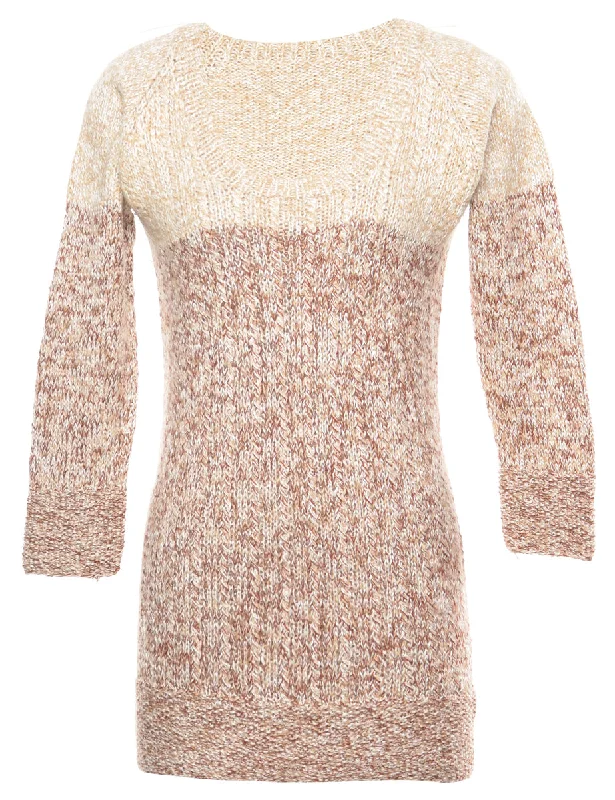 Two Tone Jumper - S Open Front Closed Front Wrap Front