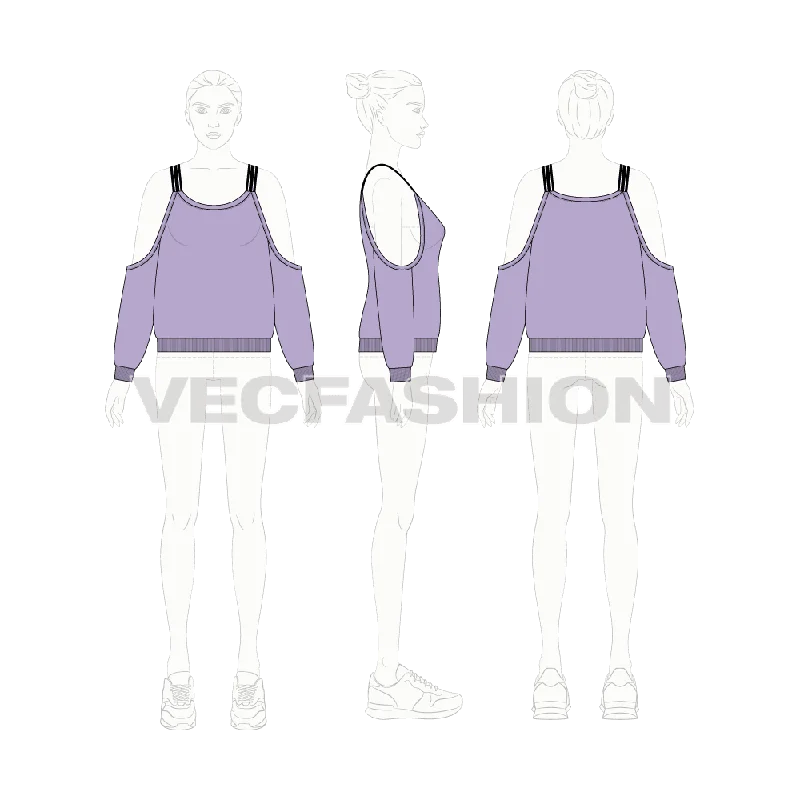 Women's Cut Out Jumper Long Sweater Short Sweater Cropped Sweater