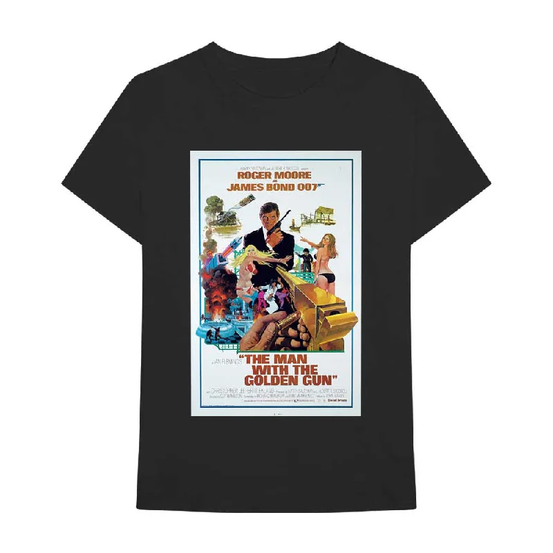 James Bond 007 | Official Band T-Shirt | The Man With The Golden Gun Poster Notch Collar Peter Pan Collar Cowl Neck James Bond 007 | Official Band T-Shirt | The Man With The Golden Gun Poster Notch Collar Peter Pan Collar Cowl Neck