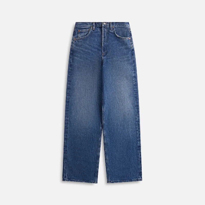 Agolde Low Slung Baggy Jean - Essence Comfortable Dark Wash Jeans