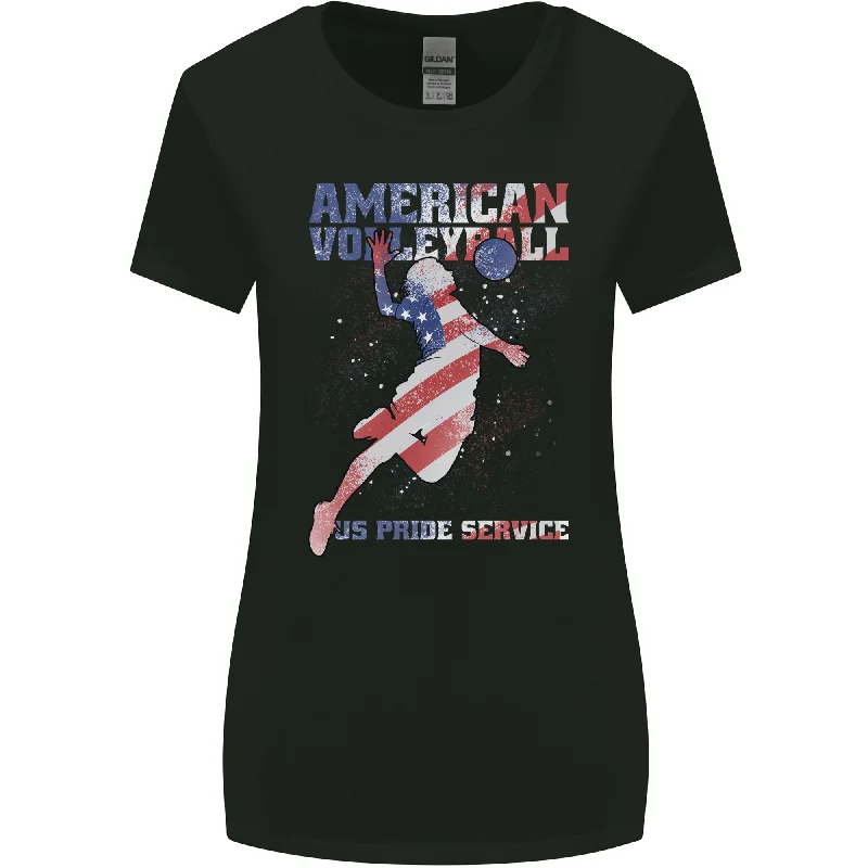 American Volleyball Player USA Flag Womens Wider Cut T-Shirt Terry Blend Velvet Blend Canvas Blend American Volleyball Player USA Flag Womens Wider Cut T-Shirt Terry Blend Velvet Blend Canvas Blend