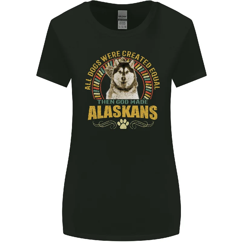 An Alaskan Dog Womens Wider Cut T-Shirt Satin Blend Silk Blend Wool Blend