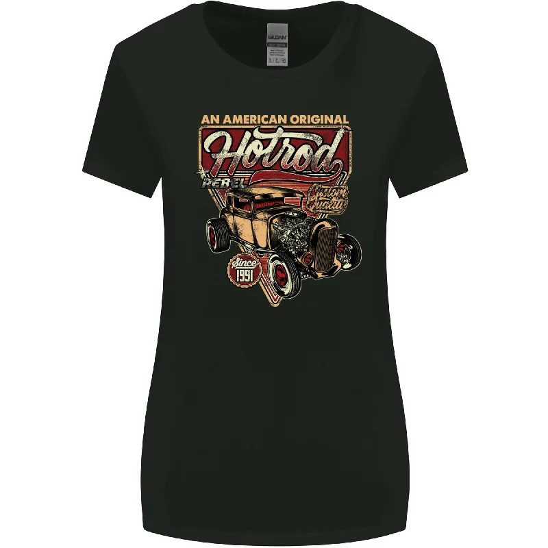 An American Original Hotrod Womens Wider Cut T-Shirt Zippered Front Buttoned Front Snap Front