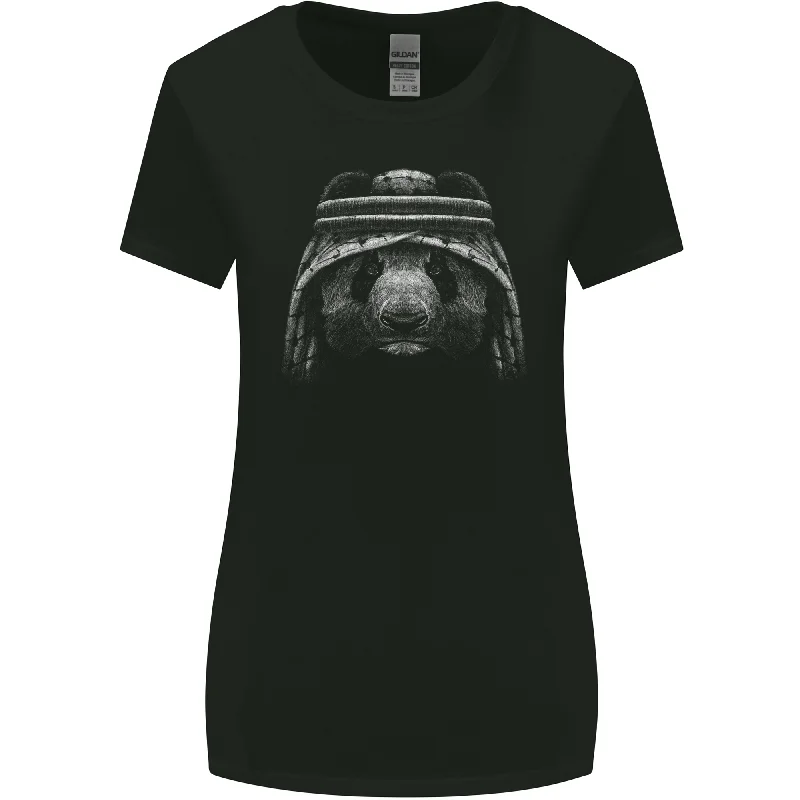 An Arab Panda Bear Womens Wider Cut T-Shirt Satin Blend Silk Blend Wool Blend