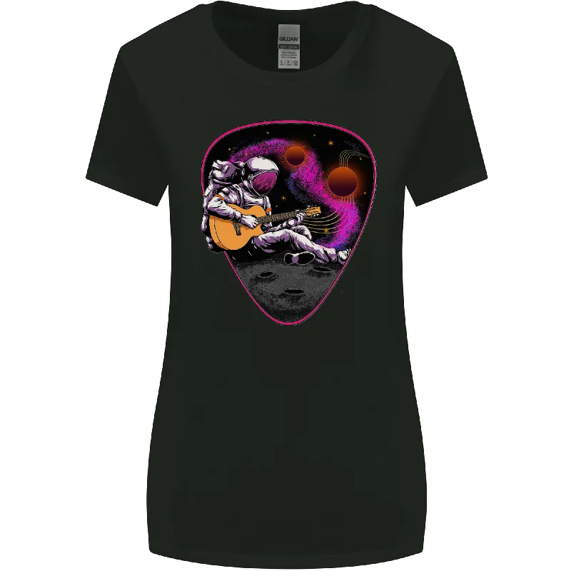 An Astronaut Playing Guitar Space Rock Womens Wider Cut T-Shirt Elasticated Padded Insulated An Astronaut Playing Guitar Space Rock Womens Wider Cut T-Shirt Elasticated Padded Insulated