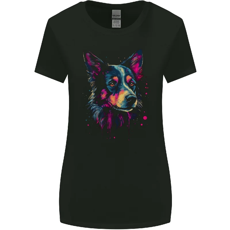 An Awesome Border Collie Dog Womens Wider Cut T-Shirt Chenille Fabric Brocade Fabric Lace Fabric An Awesome Border Collie Dog Womens Wider Cut T-Shirt Chenille Fabric Brocade Fabric Lace Fabric