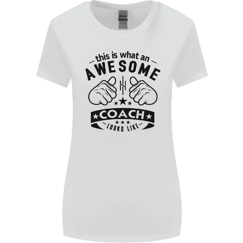 An Awesome Coach Looks Like Rugby Football Womens Wider Cut T-Shirt Polka Dot Checkered Tartan An Awesome Coach Looks Like Rugby Football Womens Wider Cut T-Shirt Polka Dot Checkered Tartan