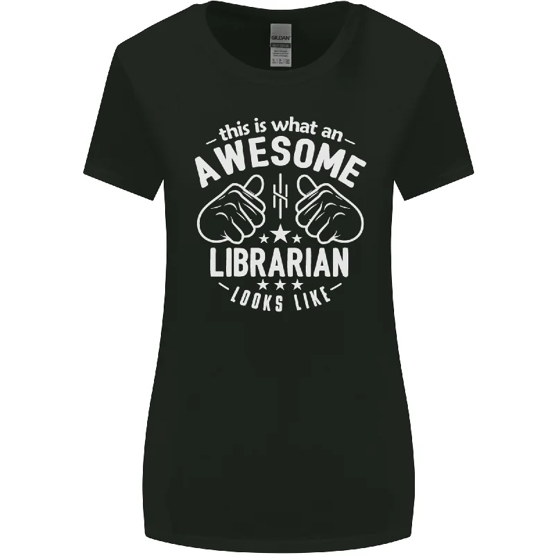 An Awesome Librarian Looks Like Womens Wider Cut T-Shirt Striped Floral Plaid