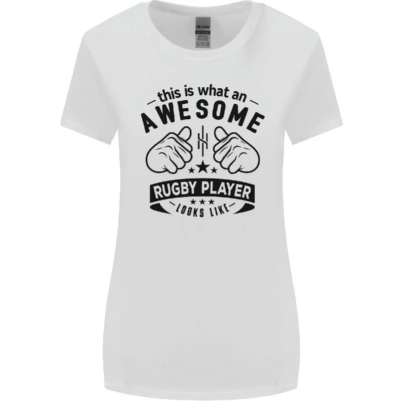 An Awesome Rugby Player Looks Like Union Womens Wider Cut T-Shirt Boxy Fit Fitted Loose