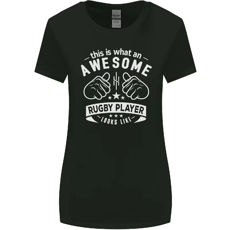 An Awesome Rugby Player Looks Like Union Womens Wider Cut T-Shirt Collared T-Shirt Boat Neck A-Line