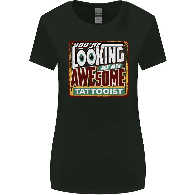 An Awesome Tattooist Womens Wider Cut T-Shirt Fleece Fabric Down Fabric Feather Fabric An Awesome Tattooist Womens Wider Cut T-Shirt Fleece Fabric Down Fabric Feather Fabric