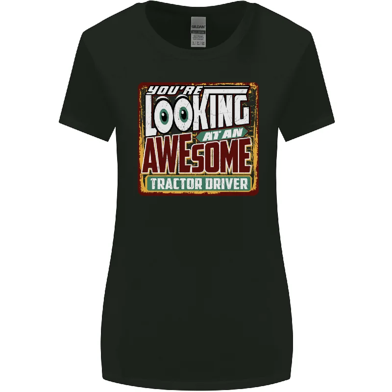 An Awesome Tractor Driver Farmer Farming Womens Wider Cut T-Shirt Sequined Glittery Shiny An Awesome Tractor Driver Farmer Farming Womens Wider Cut T-Shirt Sequined Glittery Shiny
