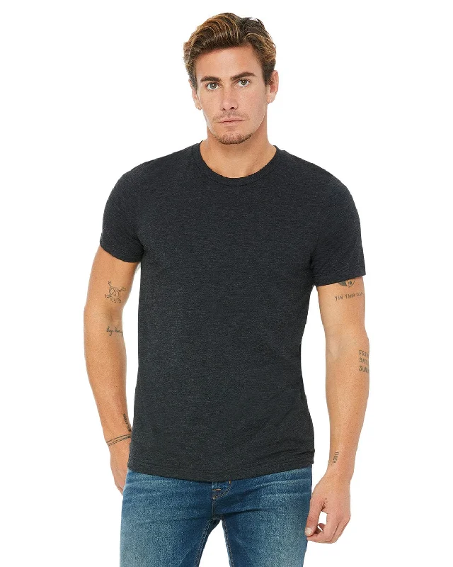 Bella+Canvas Triblend T-Shirt | Char-black Trib Ribbed Striped Patterned