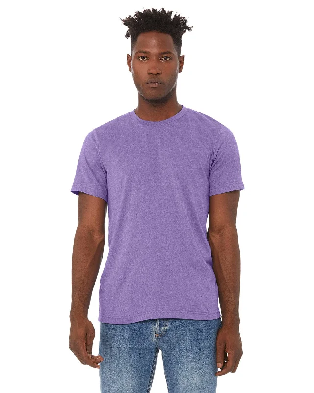 Bella+Canvas Unisex Heather CVC T-Shirt | Heather Lapis Beaded Sequined Faux Fur