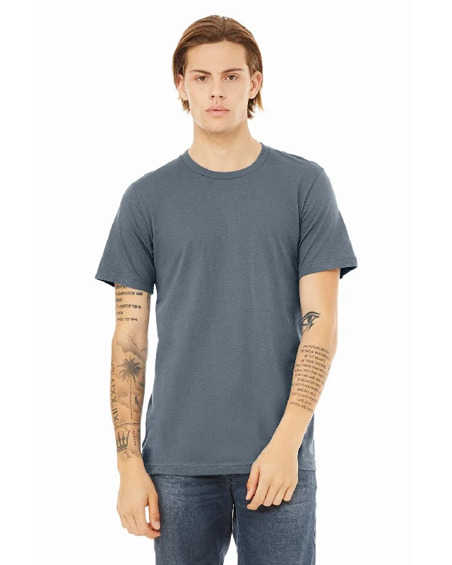 Bella+Canvas Unisex T-Shirt | Steel Blue Ribbed T-Shirt High Neck Heavyweight