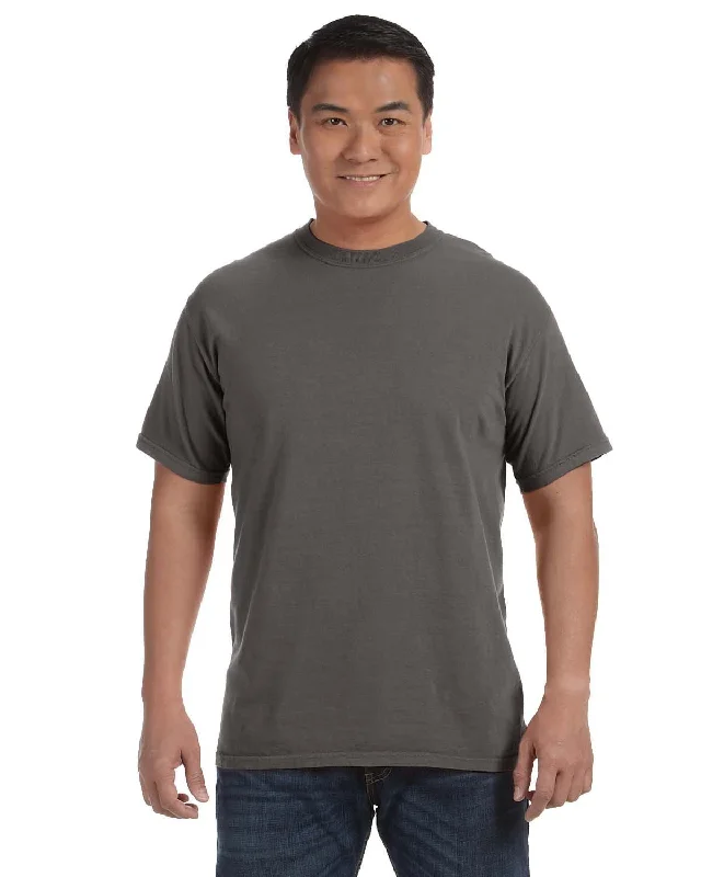 Comfort Colors Ringspun Garment-Dyed T-Shirt | Pepper Solid Color Striped Floral