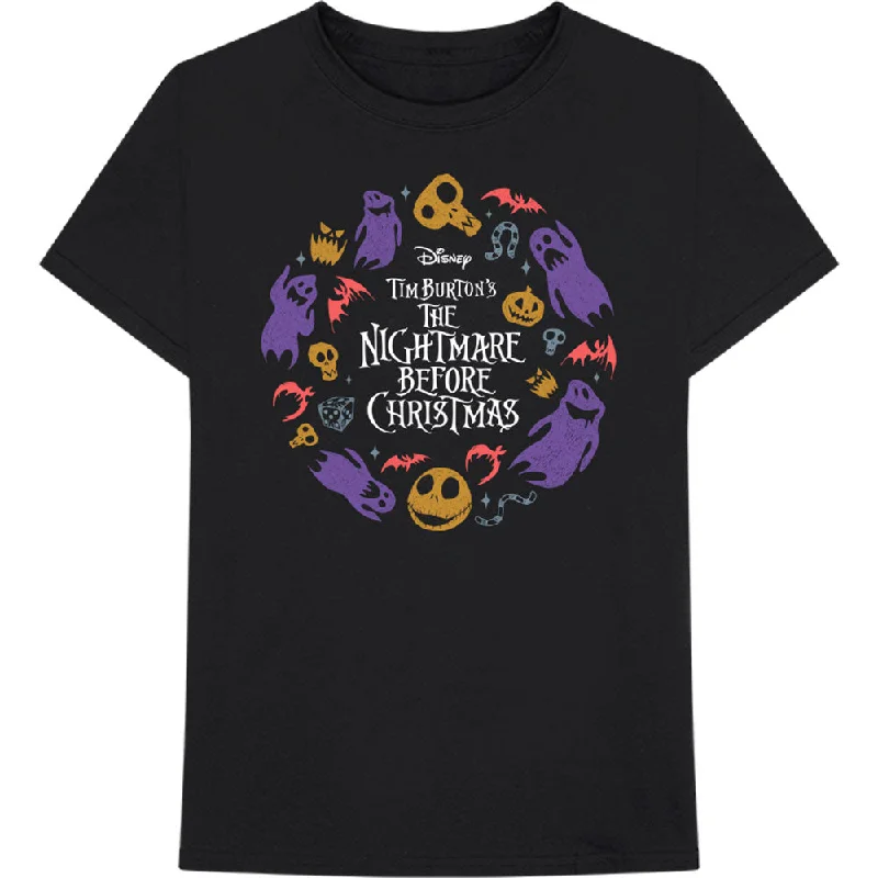 Disney | Official Band T-Shirt | The Nightmare Before Christmas Character Flight Asymmetrical Pockets Print