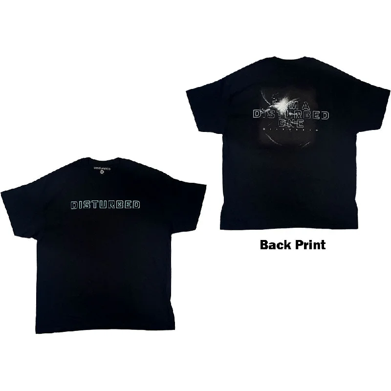 Disturbed | Official Band T-Shirt | I Am A Disturbed One (Back Print) Ribbed T-Shirt High Neck Heavyweight