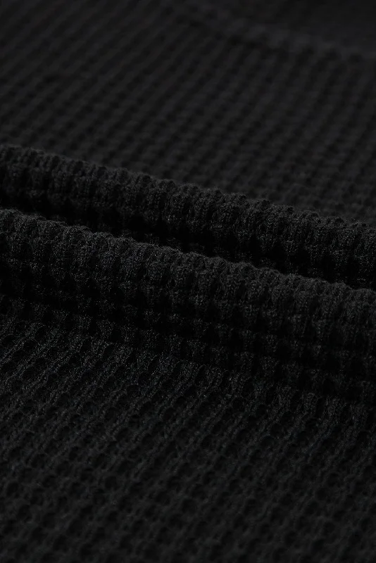 Fitted Black T-Shirt with Puff Sleeves Anti-Pilling Machine Wash Handmade
