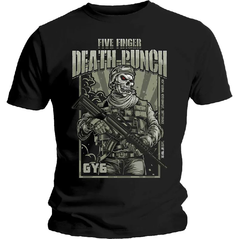 Five Finger Death Punch | Official Band T-Shirt | War Soldier Print Jacquard Patchwork Five Finger Death Punch | Official Band T-Shirt | War Soldier Print Jacquard Patchwork