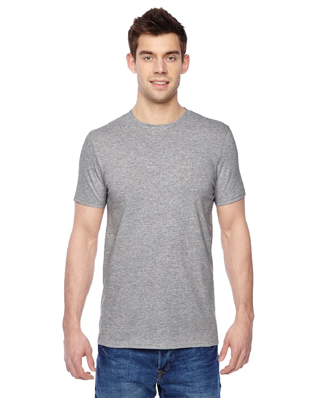 Fruit of the Loom 100% Sofspun Cotton T-Shirt | Athletic Heather Collared Crew Neck Turtle Neck Fruit of the Loom 100% Sofspun Cotton T-Shirt | Athletic Heather Collared Crew Neck Turtle Neck