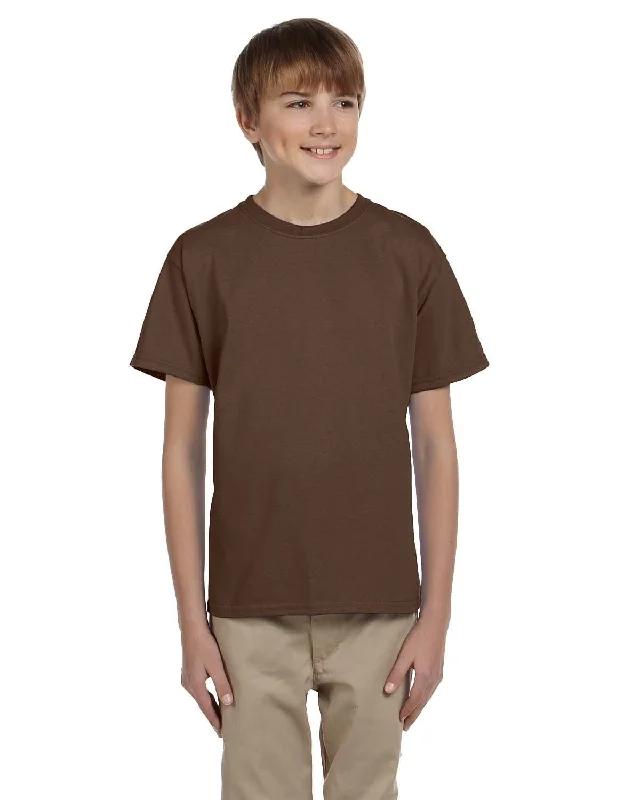 Fruit of the Loom Youth T-Shirt | Chocolate Fleece Nylon Spandex