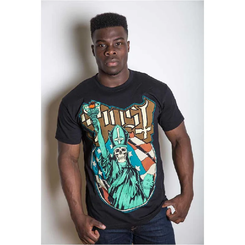 Ghost | Official Band T-Shirt | Statue of Liberty Zippered Buttoned Snapped