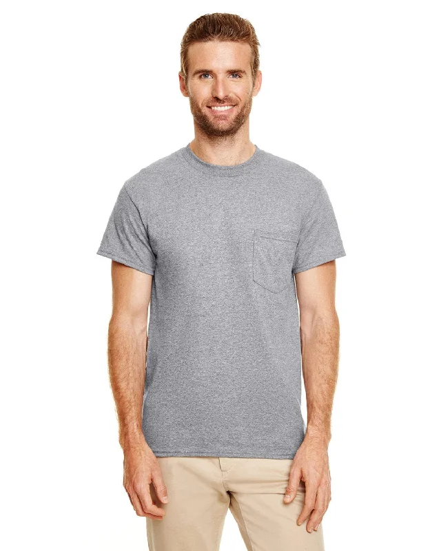 Gildan DryBlend 50/50 Pocket T-Shirt | Graphite Heather Solid Print Embellished