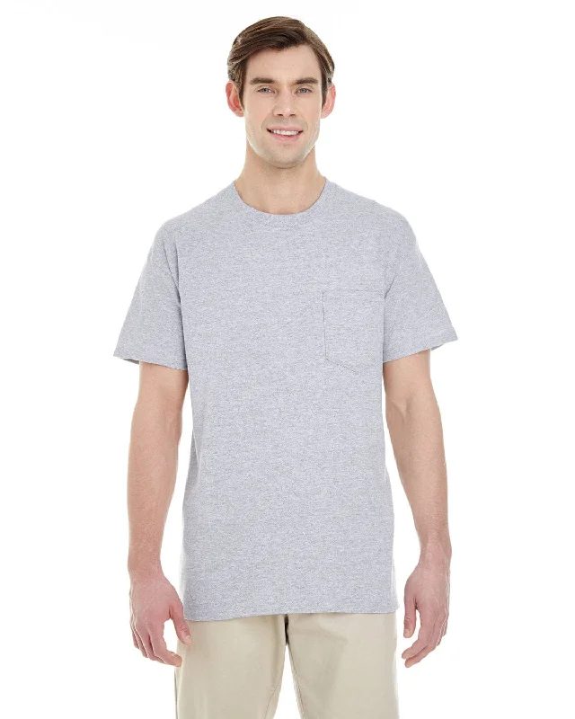 Gildan Pocket T-Shirt | Sport Grey Polka Dot Checkered Tartan