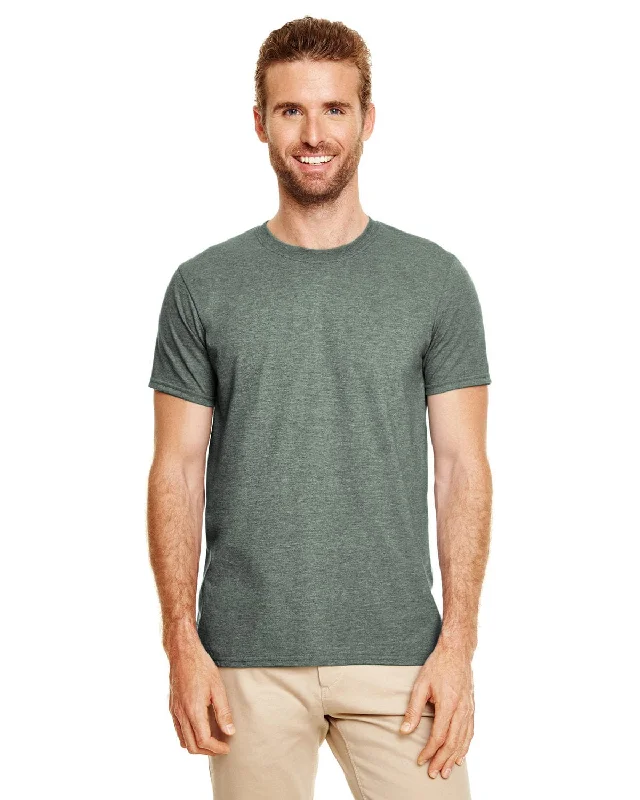 Gildan SoftStyle T-Shirt | Hth Forest Green Satin Blend Silk Blend Wool Blend