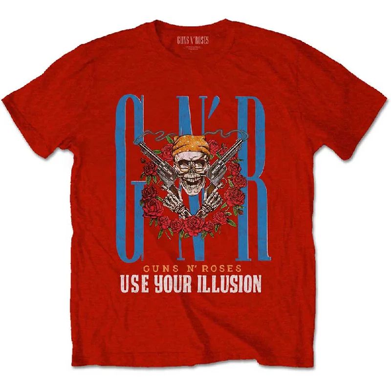 Guns N' Roses | Official Band T-Shirt | Bandana Skull Beaded Sequined Faux Fur