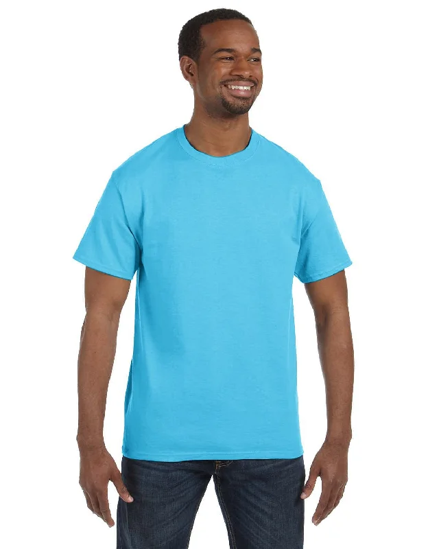 Hanes Authentic-T T-shirt | Aquatic Blue Chenille Blend Fleece Blend Nylon Blend