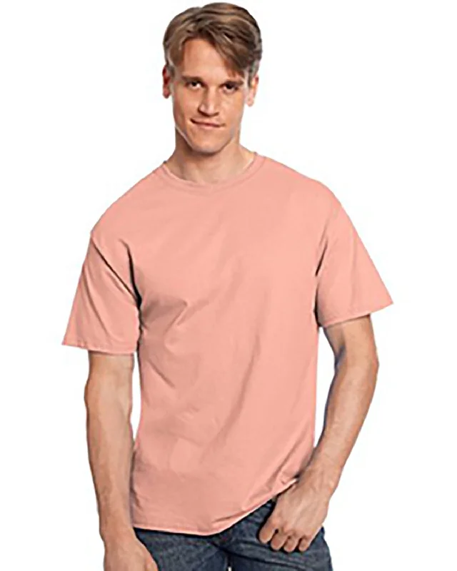 Hanes Authentic-T T-shirt | Candy Orange Solid Print Embellished