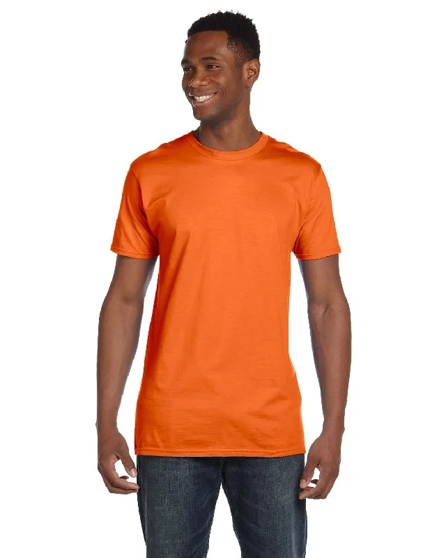 Hanes Combed Cotton T-Shirt | Orange Mesh Canvas Denim