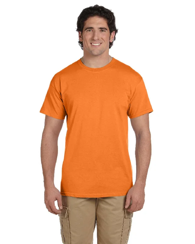 Hanes ComfortBlend 50/50 T-Shirt | Safety Orange Hooded Caped Shawl Collar